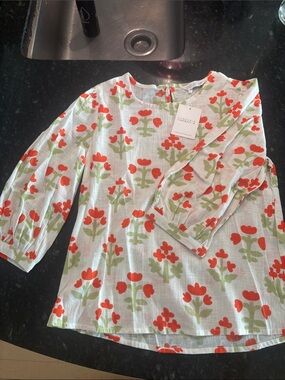 COMPANIA FANTASTICAL Paisley Flower cotton Blouse (XS)